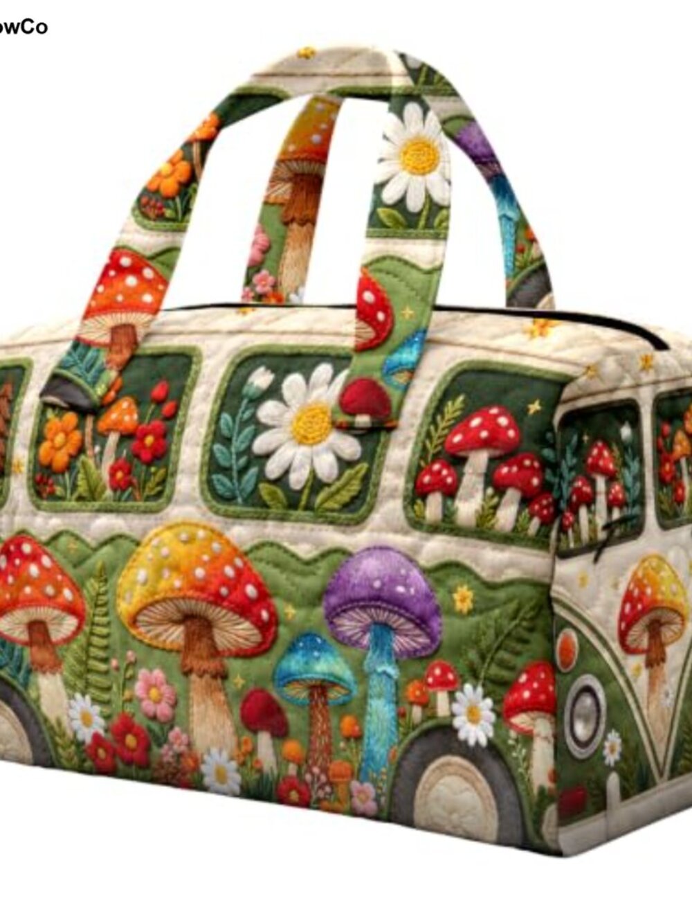 Quilted Hippie Weekender Bag Boho Floral Travel Duffle Overnight Gym Tote